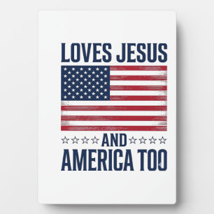 Liebt Jesus und Amerika auch zu patriotisch christ Fotoplatte