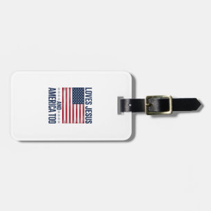 Liebt Jesus und Amerika auch zu patriotisch christ Gepäckanhänger
