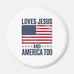 Liebt Jesus und Amerika auch zu patriotisch christ Magnet