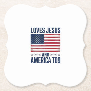 Liebt Jesus und Amerika auch zu patriotisch christ Untersetzer