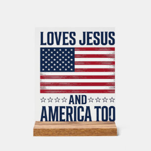 Liebt Jesus und Amerika zu patriotisch christliche Acrylschild