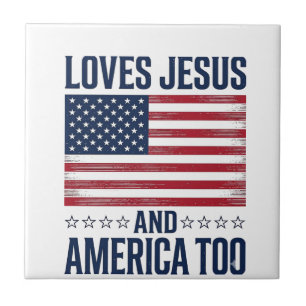Liebt Jesus und Amerika zu patriotisch christliche Fliese
