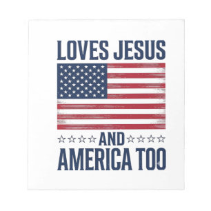 Liebt Jesus und Amerika zu patriotisch christliche Notizblock