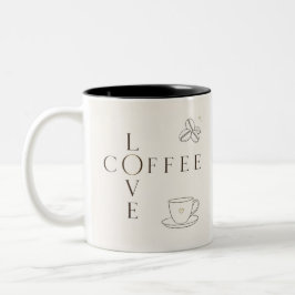 Liebt Kaffee Minimalistische Tasse | Hübsche Kaffe