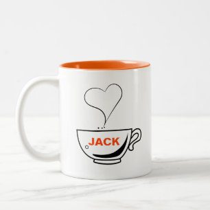 Liebt Kaffee Personalisierter Zwei-Ton-Kaffeebeche Zweifarbige Tasse