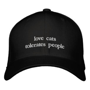 Liebt Katzen toleriert Menschen Lustiger Katzenlie Bestickte Baseballkappe