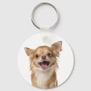 Liebt langhaarige Chihuahua-Welpen-Hunde Schlüsselanhänger