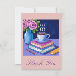 Liebt Lesen von Büchern und Kaffee Dankeskarte
