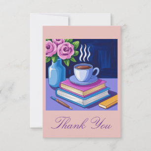Liebt Lesen von Büchern und Kaffee Dankeskarte