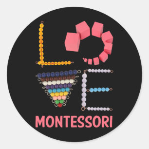 Liebt Montessori-Bildungs-Mathe-Lehrer Runder Aufkleber