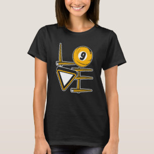 Liebt Pool Snooker Bälle Spieler Billard T-Shirt