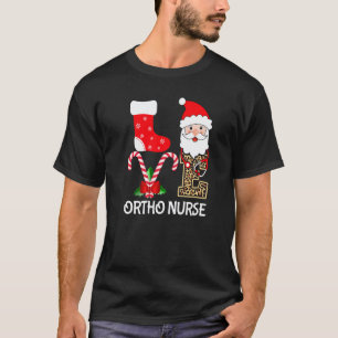 Liebt Santa Hut Stethoskop Ortho Krankenschwester T-Shirt
