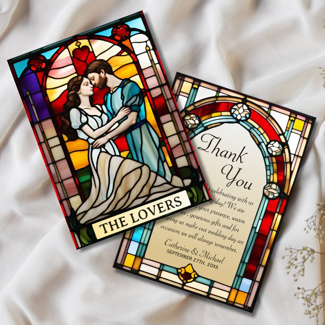 Liebt Tarot Festglass Stil Europäische Hochzeit Dankeskarte (Von Creator hochgeladen)