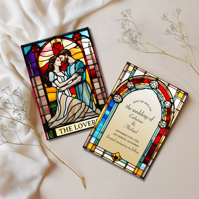 Liebt Tarot Festglass Stil Europäische Hochzeit Save The Date (Von Creator hochgeladen)