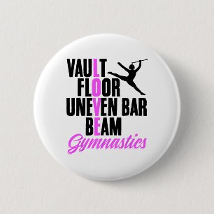 Liebt Turnen Handstand Turner Turnen Trainer Button