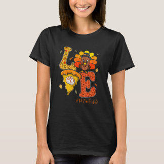 Liebt Turnlehrer Leben Truthahn Lehrer Erntedank D T-Shirt