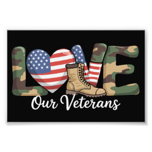 Liebt unseren Veteranentag Stolz Militär Amerikani Fotodruck