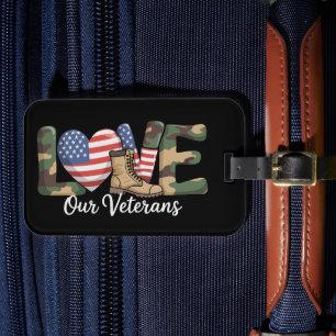Liebt unseren Veteranentag Stolz Militär Amerikani Gepäckanhänger