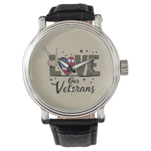 Liebt unseren Veteranentag Stolz Militärveterantag Armbanduhr