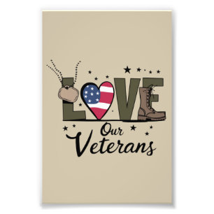 Liebt unseren Veteranentag Stolz Militärveterantag Fotodruck