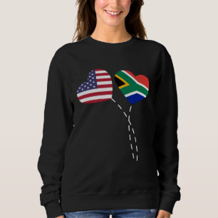 Liebt USA Südafrika-Flagge Herz Südafrikaner A Sweatshirt