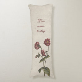 Liebt vintage Blumen, beige mit romantischem Text  Seitenschläferkissen