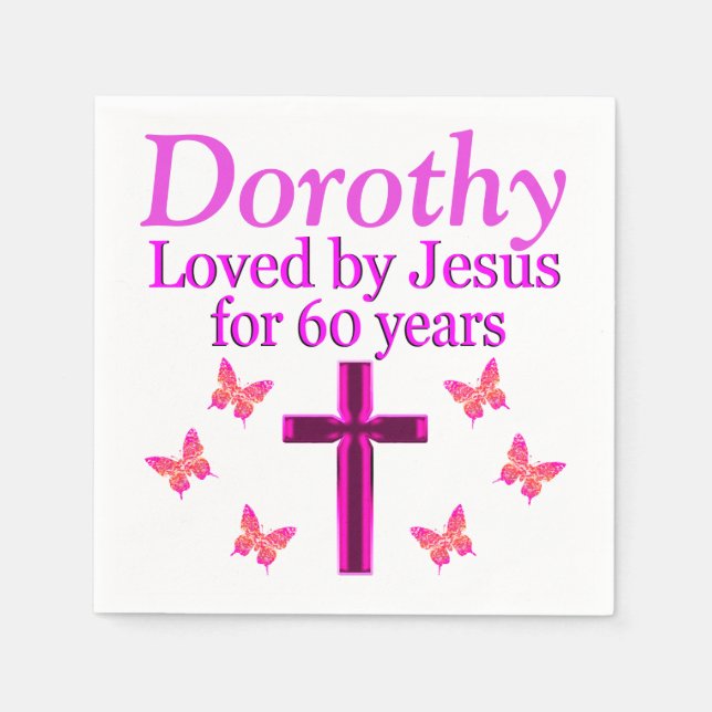 LIEBT VON JESUS 60. GEBURTSTAG PERSONALISIERTEN NA SERVIETTE (Vorderseite)