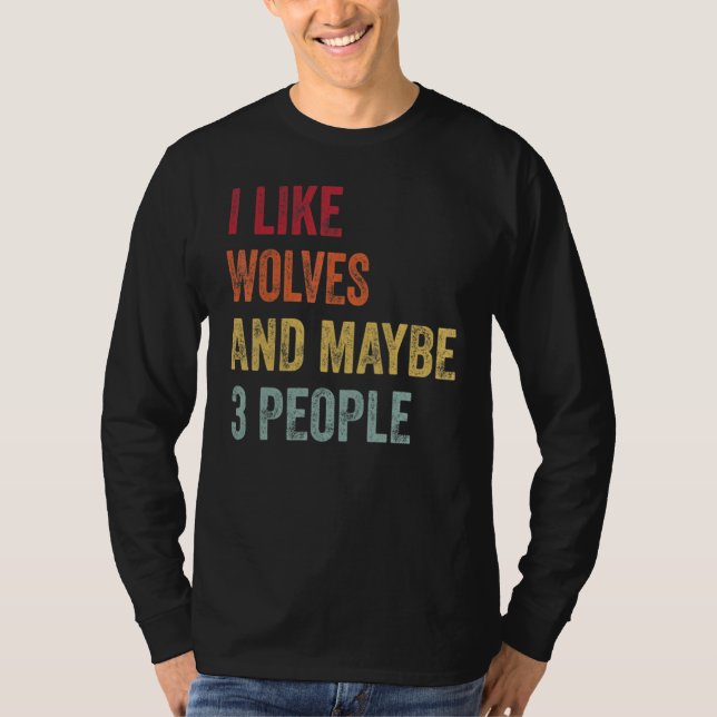 Liebt Wölfe Wolf Gesicht 12 T-Shirt (Vorderseite)