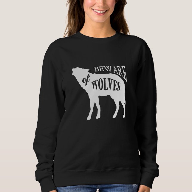 Liebt Wölfe Wolf Gesicht 13 Sweatshirt (Vorderseite)