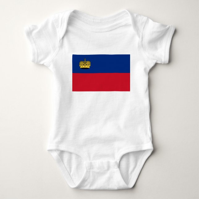 Liechtenstein-Flagge Baby Strampler (Vorderseite)