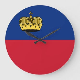 Liechtenstein-Flagge Große Wanduhr