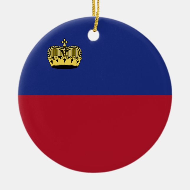 Liechtenstein-Flagge Keramik Ornament (Vorne)