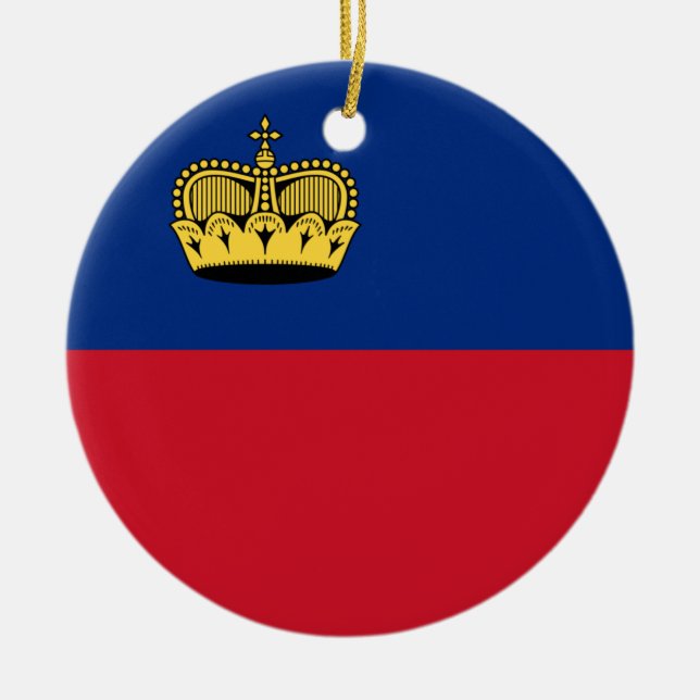 Liechtenstein-Flagge Keramik Ornament (Vorne)