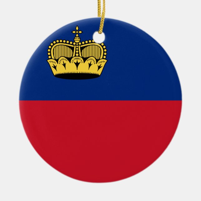 Liechtenstein-Flagge Keramik Ornament (Vorne)