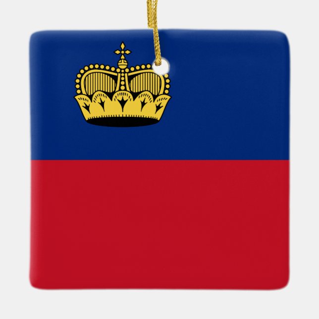 Liechtenstein-Flagge Keramikornament (Vorderseite)
