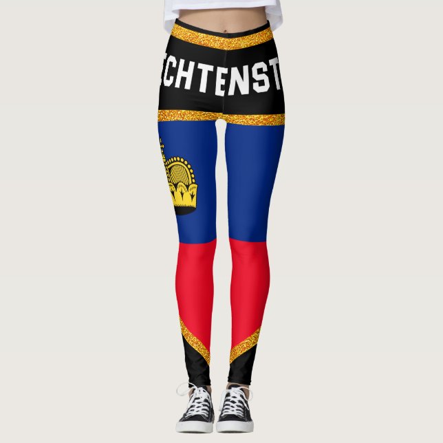 Liechtenstein-Flagge Leggings (Vorderseite)