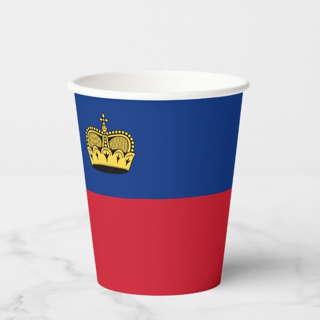 Liechtenstein-Flagge Pappbecher (Vorderseite)