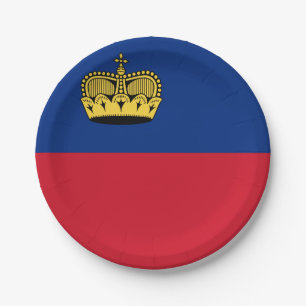 Liechtenstein-Flagge Pappteller