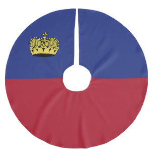 Liechtenstein-Flagge Polyester Weihnachtsbaumdecke