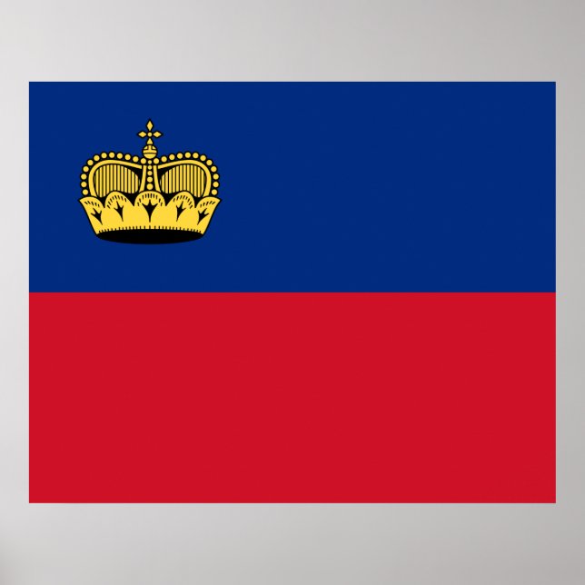 Liechtenstein-Flagge Poster (Vorne)