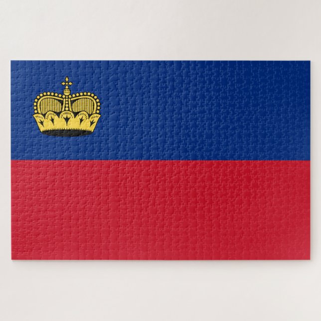 Liechtenstein-Flagge Puzzle (Horizontal)