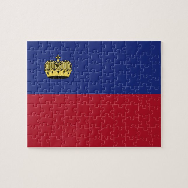 Liechtenstein-Flagge Puzzle (Horizontal)