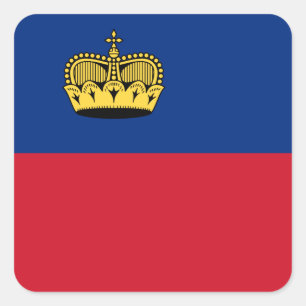 Liechtenstein-Flagge Quadratischer Aufkleber
