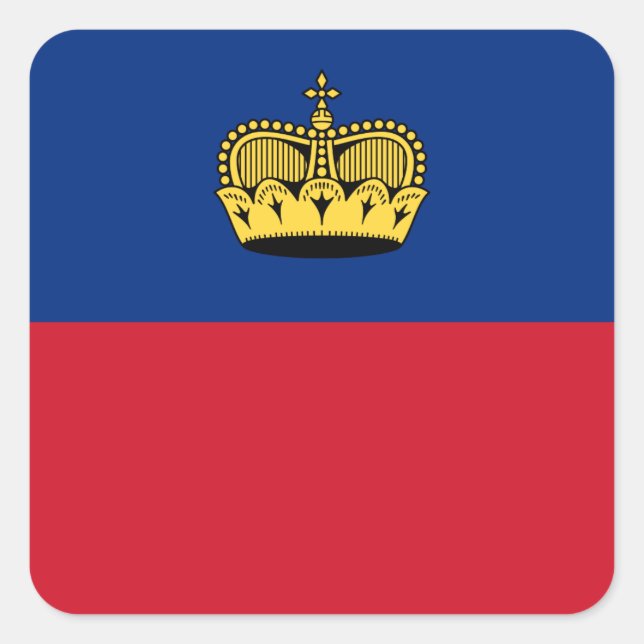 Liechtenstein-Flagge Quadratischer Aufkleber (Vorderseite)