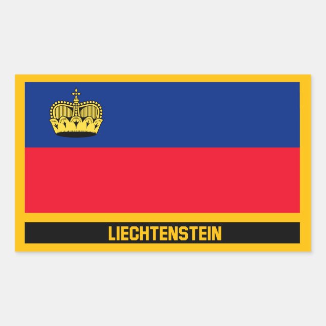 Liechtenstein-Flagge Rechteckiger Aufkleber (Vorderseite)