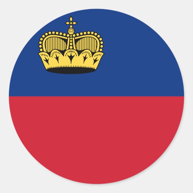 Liechtenstein-Flagge Runder Aufkleber (Vorderseite)