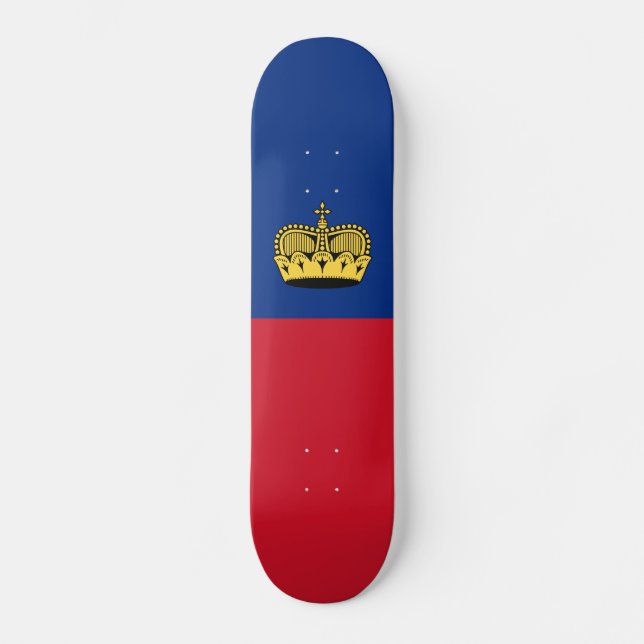 Liechtenstein-Flagge Skateboard (Vorderseite)