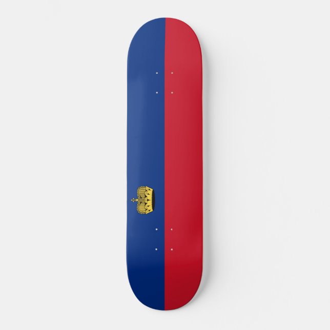Liechtenstein-Flagge Skateboard (Vorderseite)