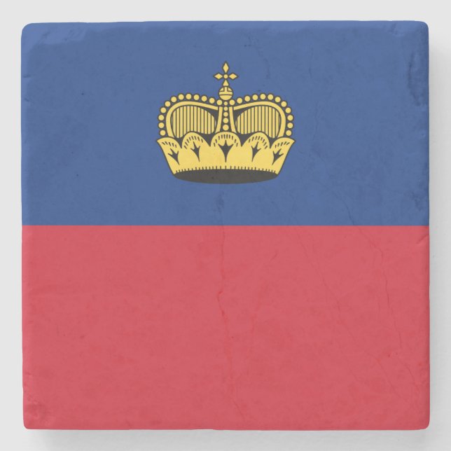 Liechtenstein-Flagge Steinuntersetzer (Vorderseite)