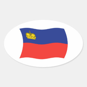 Liechtenstein-Flaggen-Aufkleber Ovaler Aufkleber